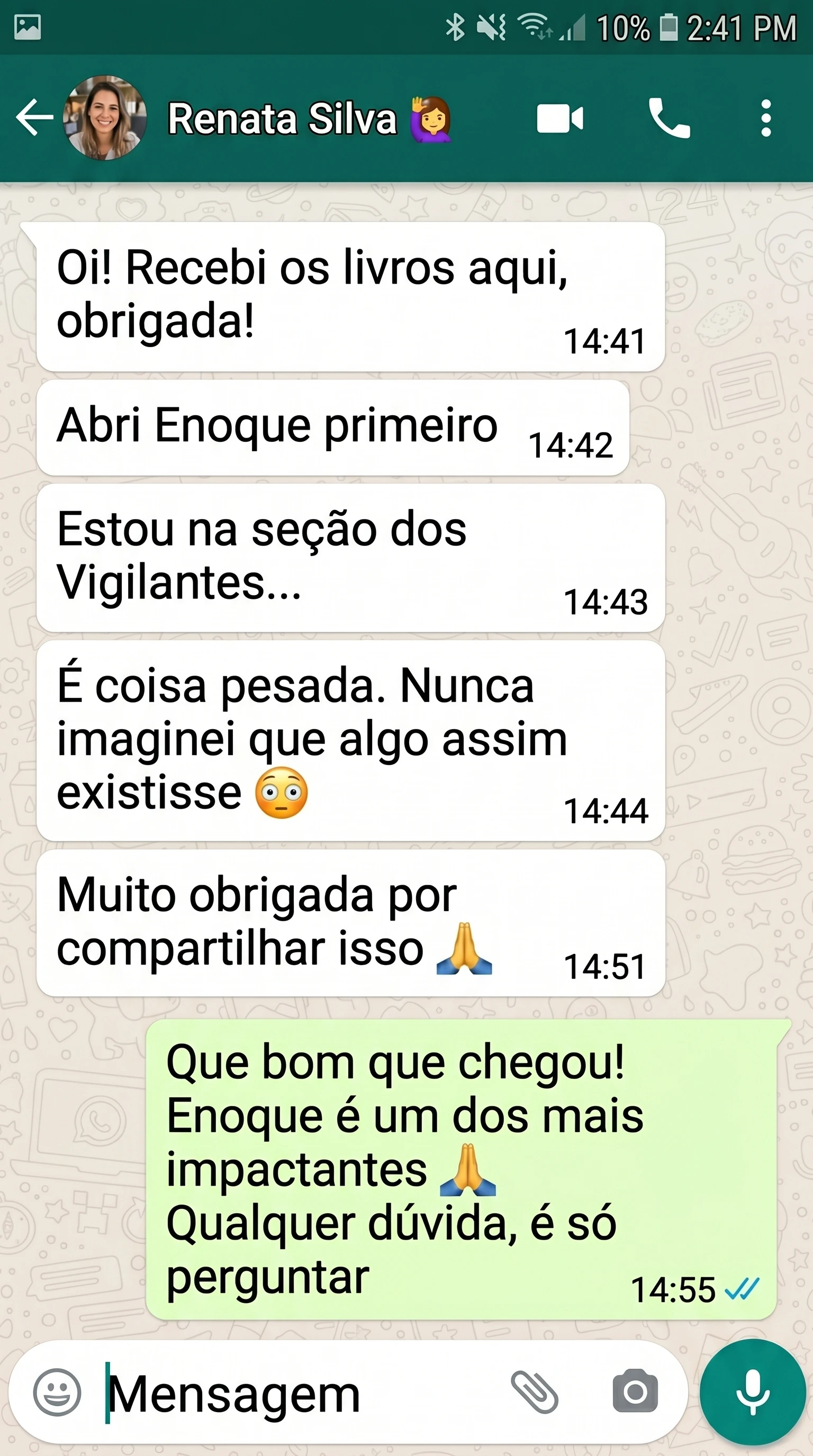 Depoimento de quem recebeu os materiais 4