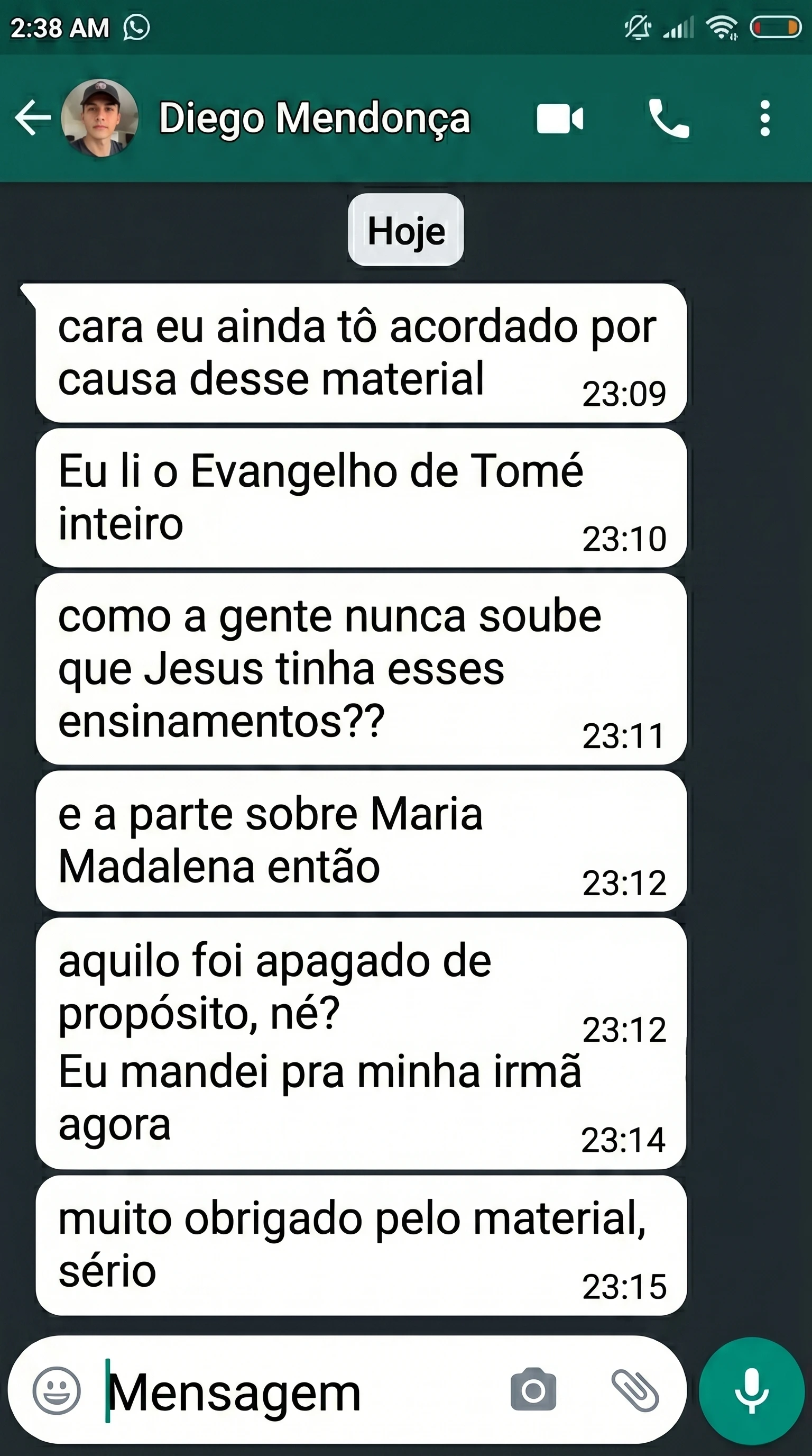 Depoimento de quem recebeu os materiais 5